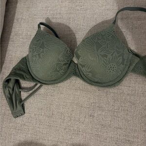 Aerie Sunnie Lace push up Underwire Bra in Olive Green